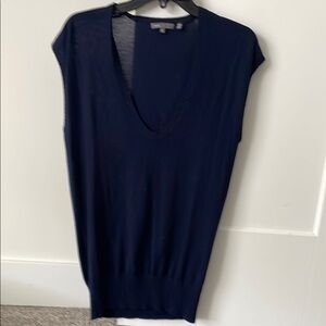 Navy Sleeveless V-Neck Sweater by Vince